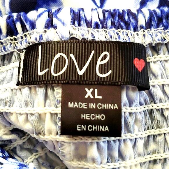 PRETTY ☆ BLUE PRINT CROSSOVER BUST ☆ MAXI DRESS ☆ XL ☆ NWT - Picture 9 of 9